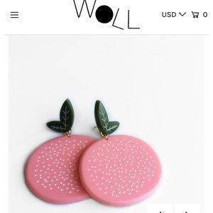 WOLL acrylic pink grapefruit earrings